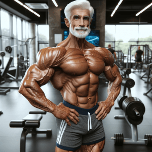The oldest bodybuilder in action, demonstrating strength and fitness in a gym environment